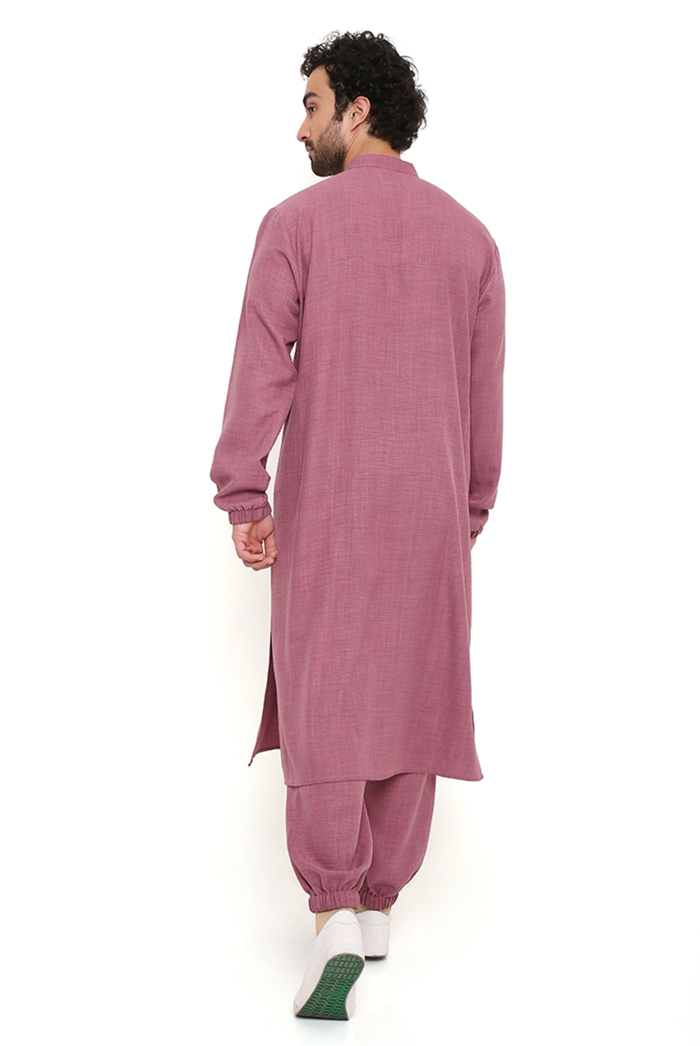 Payal singhal menswear Onion Pink Soft Linen Bomber Kurta With Jogger Pants festive indian designer wear online shopping melange singapore
