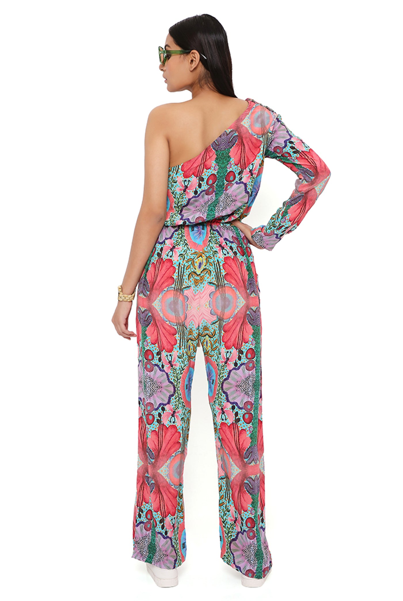 payal singhal Red Enchanted Print Crepe Jumpsuit online shopping melange singapore indian designer wear