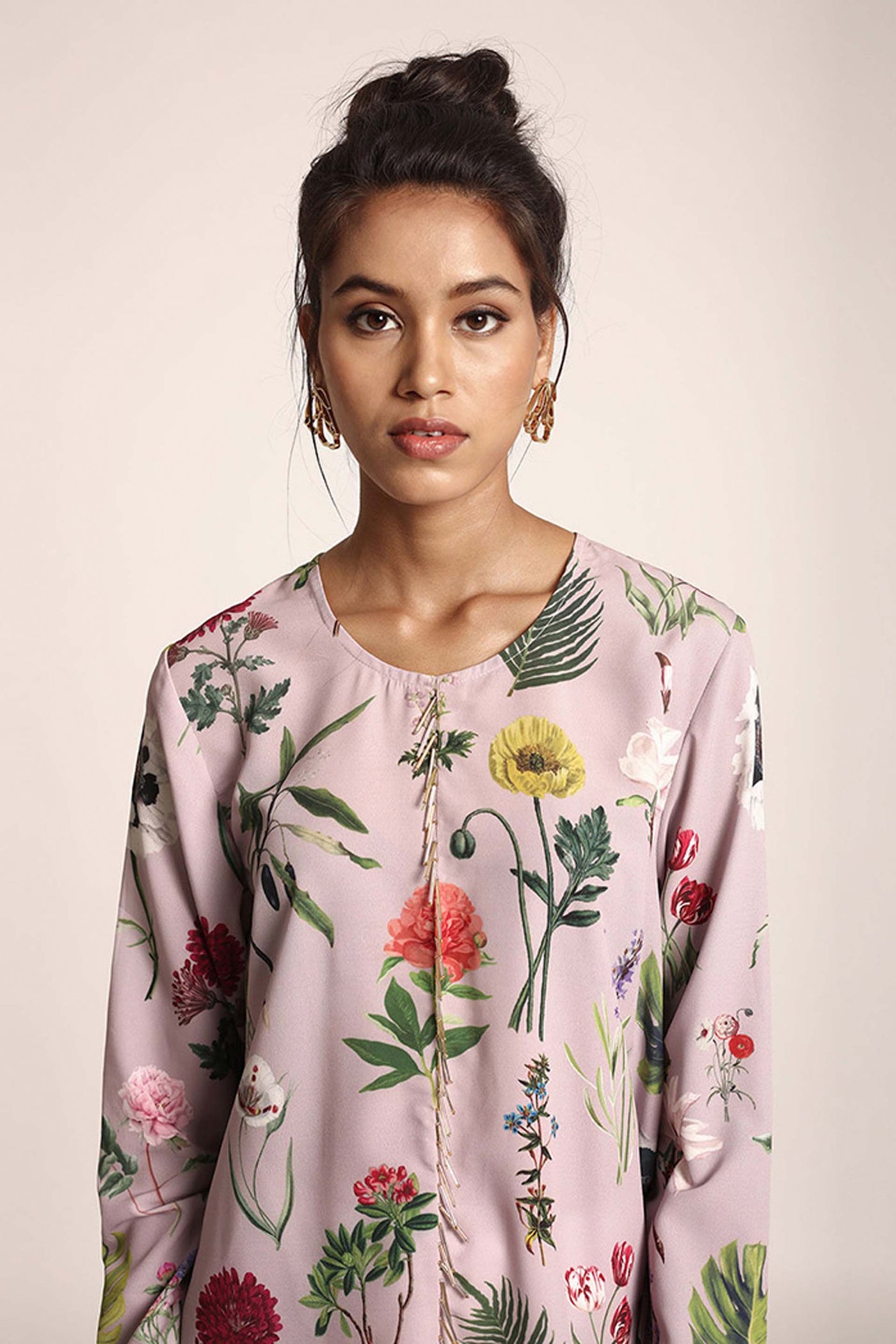 Payal Singhal Lilac Printed Art Crepe Tunic indian designer wear womenswear online shopping melange singapore