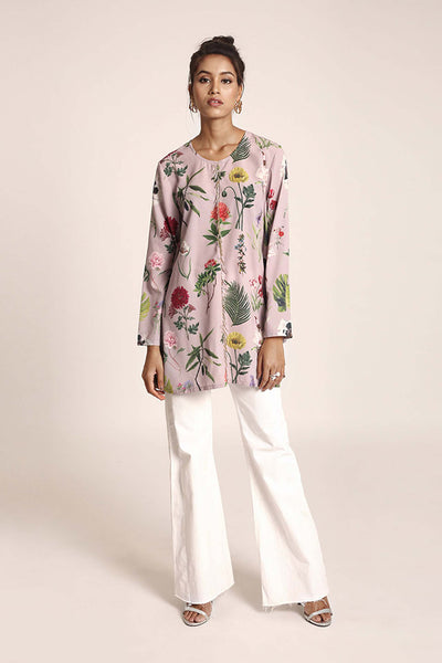 Payal Singhal Lilac Printed Art Crepe Tunic indian designer wear womenswear online shopping melange singapore