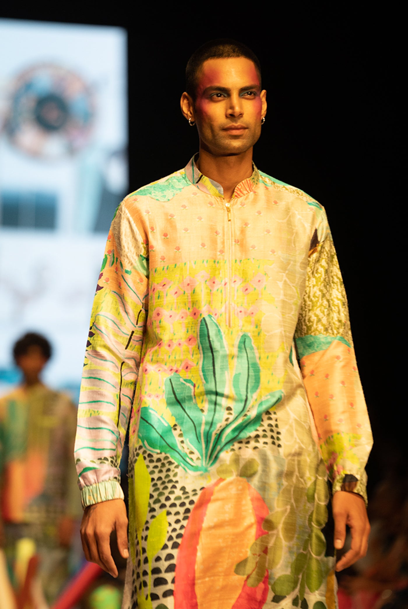 Payal singhal menswear Wanderlust Tropical Print Dupion Silk Bomber Kurta With Jogger Pants festive indian designer wear online shopping melange singapore