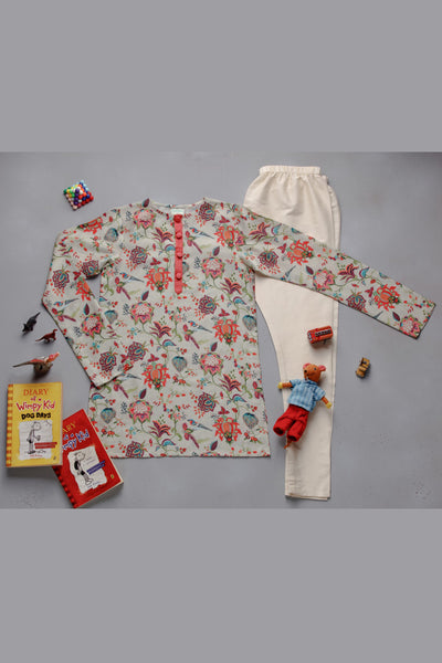 Payal singhal kids Khaki Silkmul Kurta Set For Boys festive kidswear online shopping melange singapore indian designer wear