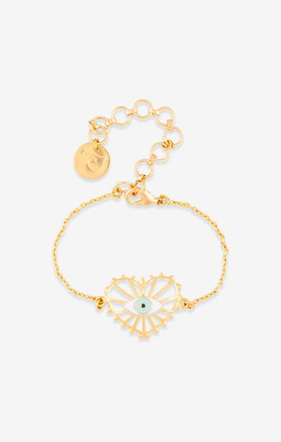Gold Finish Evil Eye Bracelet Design by Prerto at Pernia's Pop Up Shop 2024