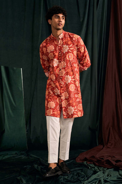 Project bandi Candy Versailles Cotton Linen Kurta With Cream Pajama festive indian designer wear online shopping melange singapore