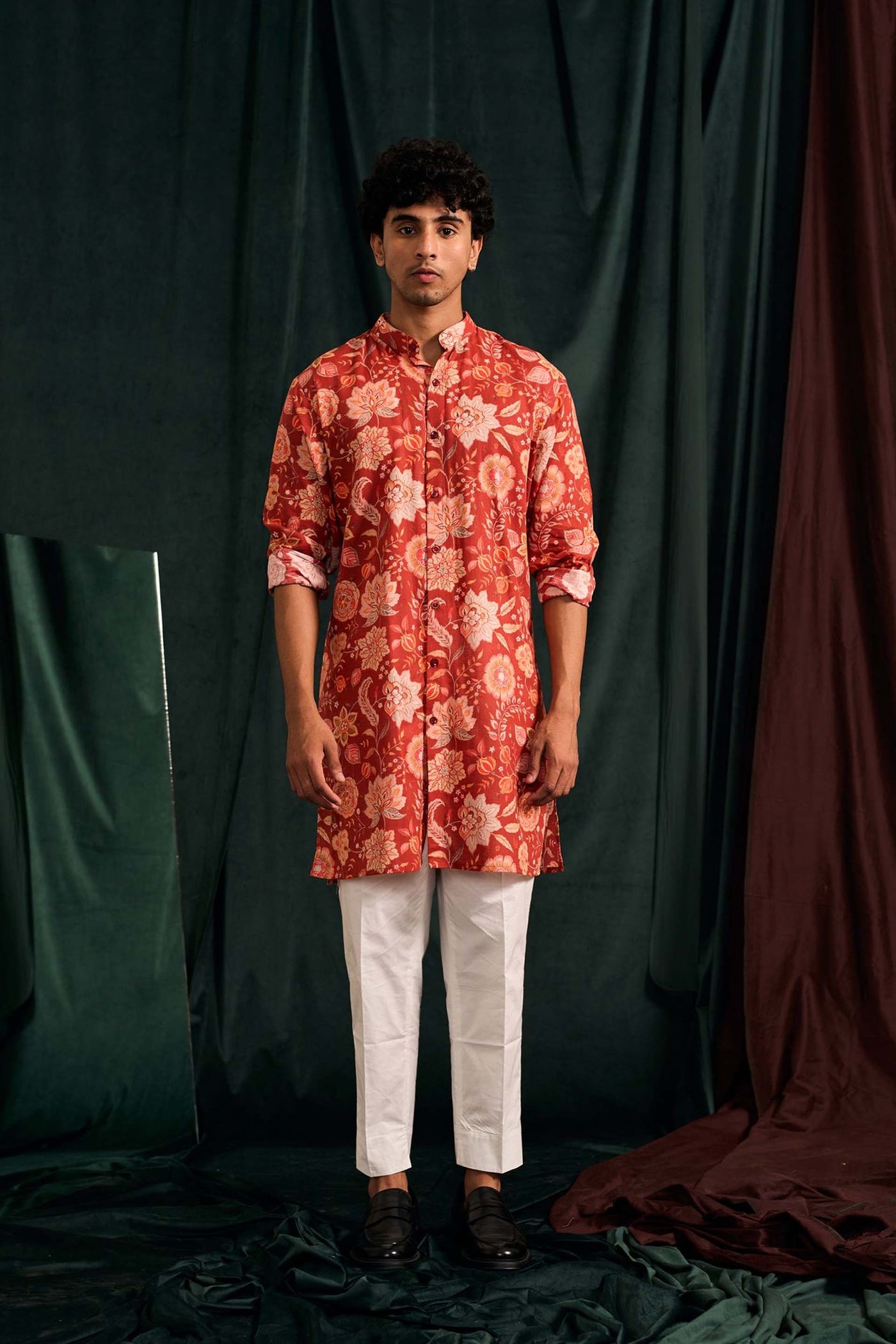 Project bandi Candy Versailles Cotton Linen Kurta With Cream Pajama festive indian designer wear online shopping melange singapore