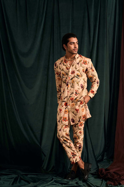 Project bandi Garden Of Dreams Cotton Kurta With Printed Pajama festive indian designer wear online shopping melange singapore