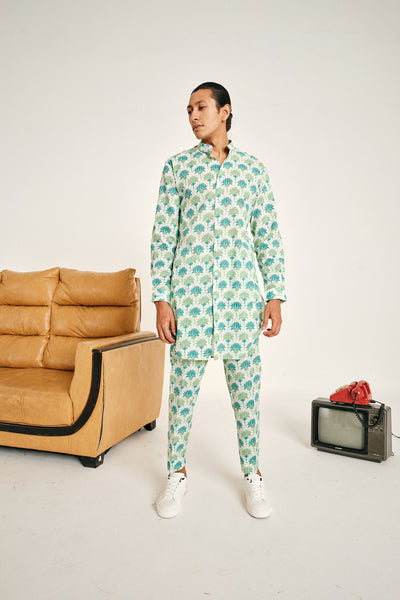 Project Bandi Green Kamal Cotton Kurta Pajama Set kurta sets green menswear online shopping melange singapore indian designer wear