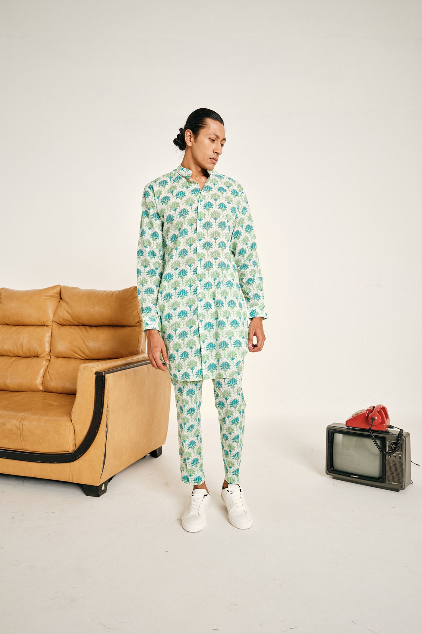 Project Bandi Green Kamal Cotton Kurta Pajama Set kurta sets green menswear online shopping melange singapore indian designer wear