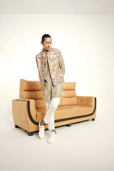 Project Bandi Jade Caribbean Bandi bundi jacket green menswear online shopping melange singapore indian designer wear