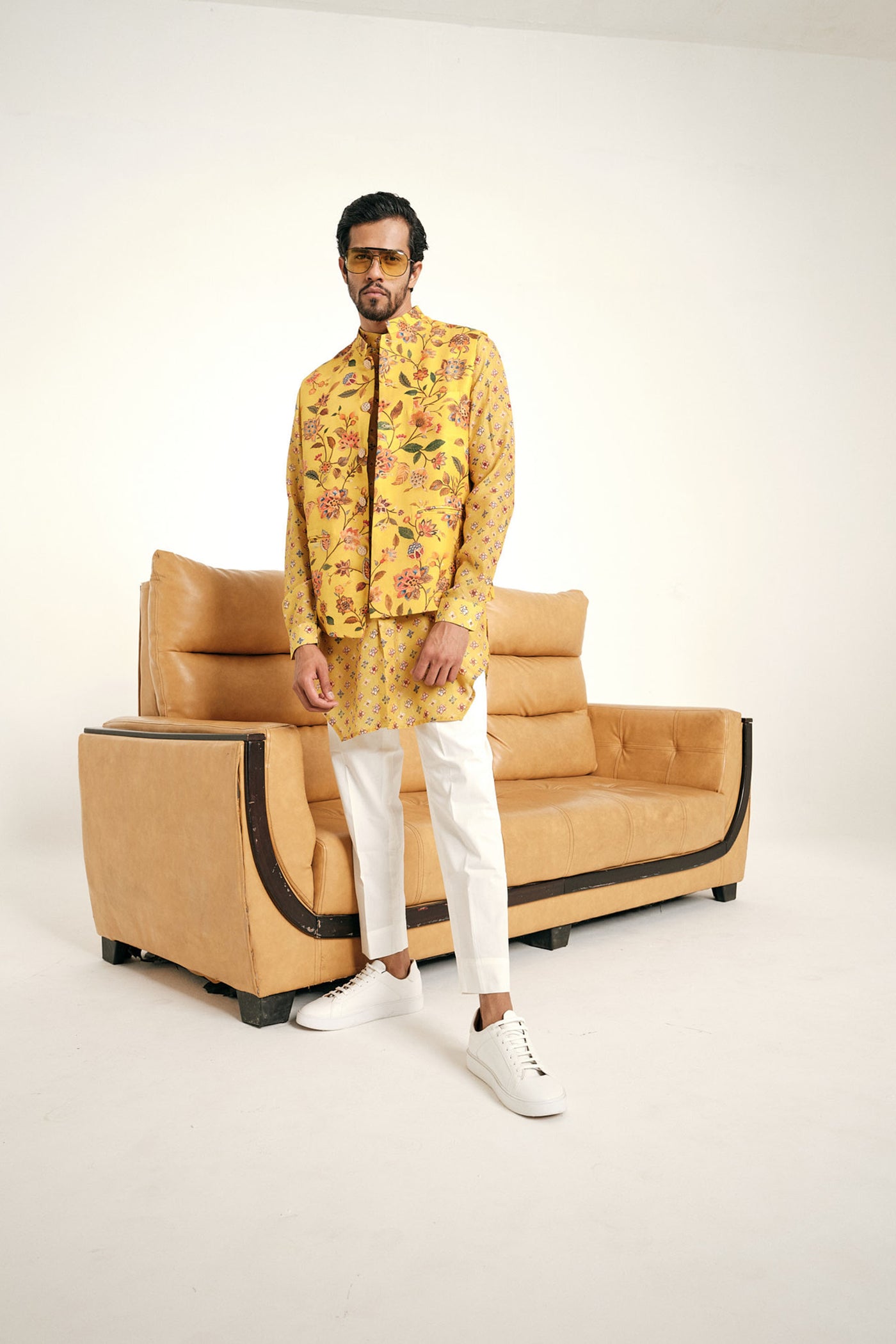 Project Bandi Mustard Caribean Bandi bundi jacket mustard yellow menswear online shopping melange singapore indian designer wear