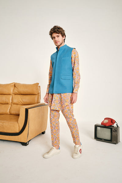Project Bandi Mykonos Cotton Linen Bandi bundi jacket menswear online shopping melange singapore indian designer wear