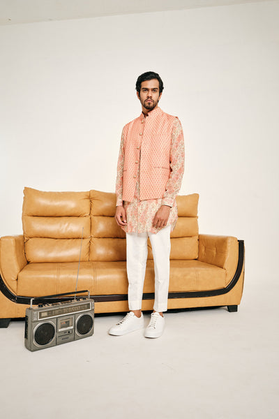 Project Bandi Peach Blossom Bandi bundi jacket menswear online shopping melange singapore indian designer wear