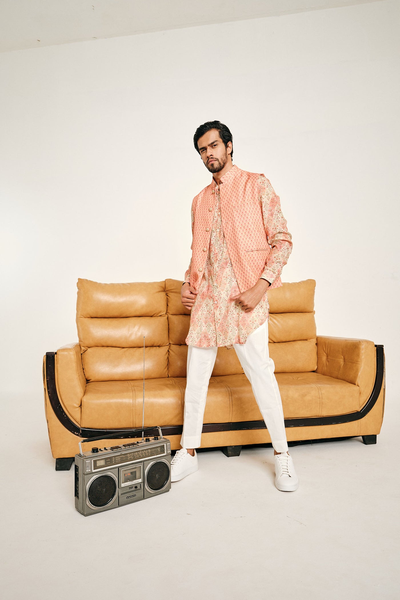 Project Bandi Peach Blossom Bandi bundi jacket menswear online shopping melange singapore indian designer wear