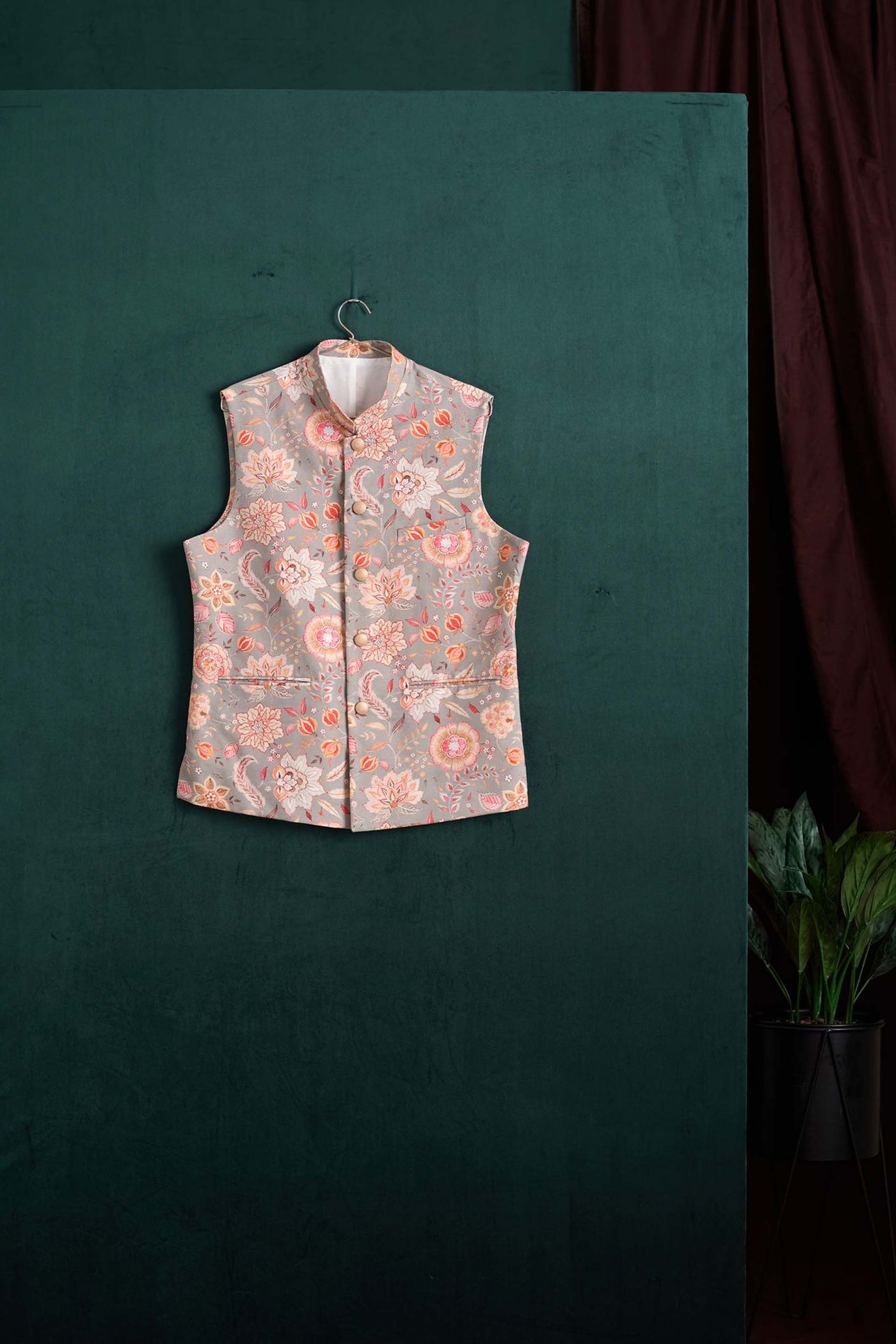 Project bandi Stone Versailles Cotton Linen Bandi grey festive indian designer wear online shopping melange singapore