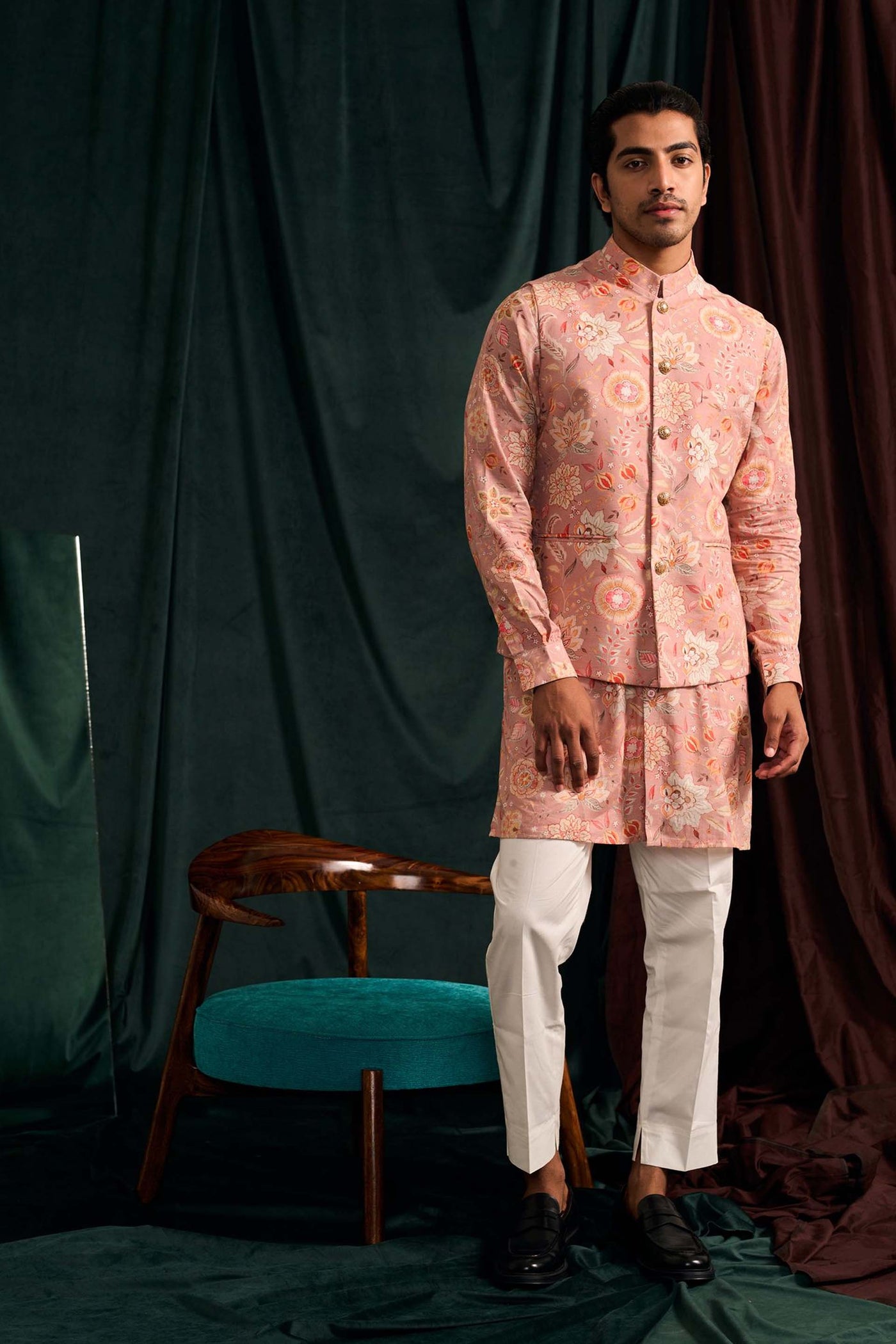 Project bandi menswear Rose Versailles Cotton Linen Bandi festive indian designer wear online shopping melange singapore