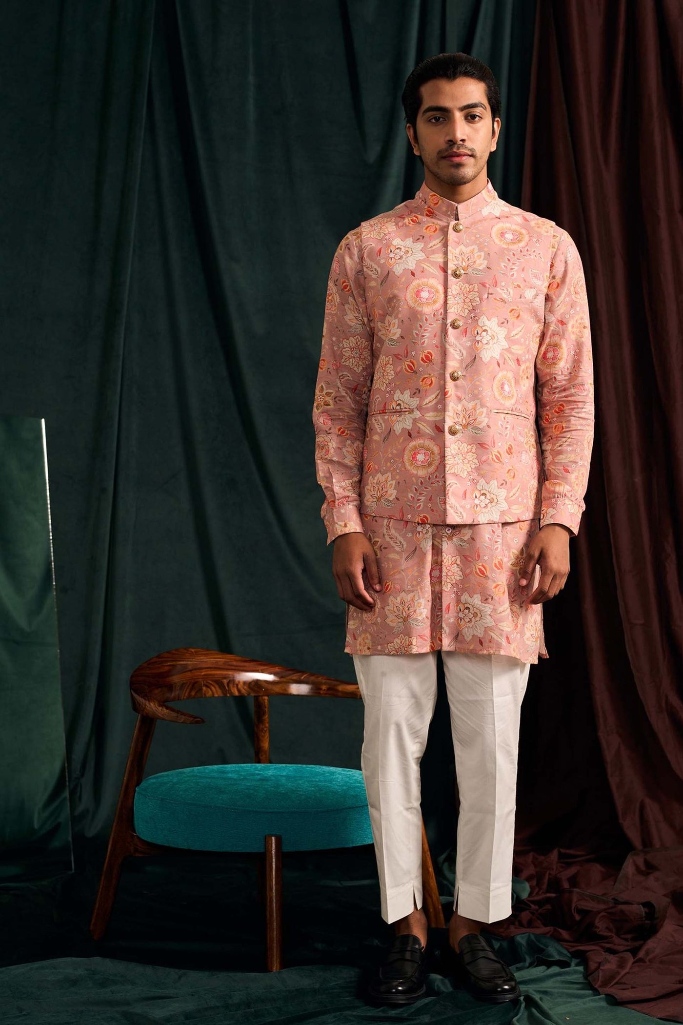 Project bandi menswear Rose Versailles Cotton Linen Bandi festive indian designer wear online shopping melange singapore