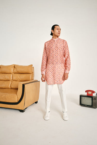 Project Bandi Rose Sitara Malai Cotton Kurta Pajama Set pink kurta sets online shopping melange singapore indian designer wear