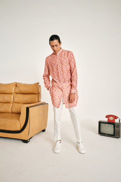 Project Bandi Rose Sitara Malai Cotton Kurta Pajama Set pink kurta sets online shopping melange singapore indian designer wear