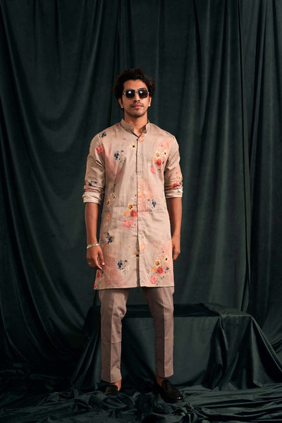 project bandi Smoked Mauve Cotton Kurta With Matching Pajama festive indian designer wear menswear online shopping melange singapore