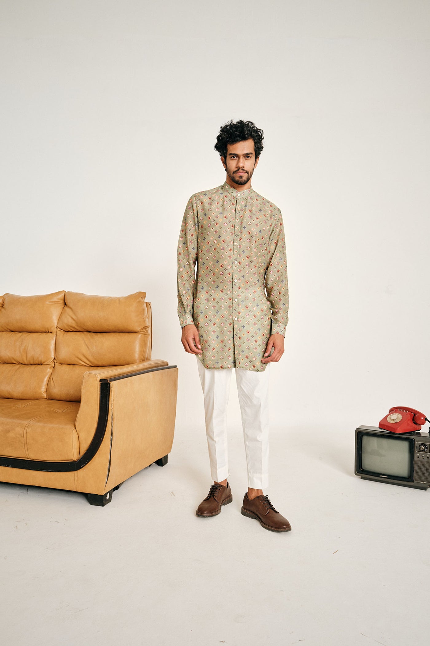 Project Bandi Sitara Jade Malai Cotton Kurta Pajama Set green kurta sets menswear online shopping melange singapore indian designer wear