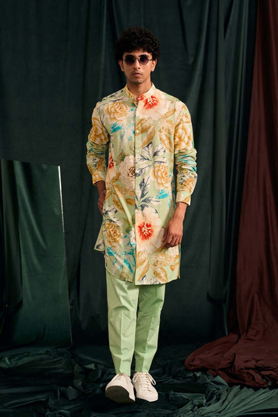 project bandi Vision Handloom Cotton Printed Kurta With Matching Pajama festive indian designer wear online shopping melange singapore menswear