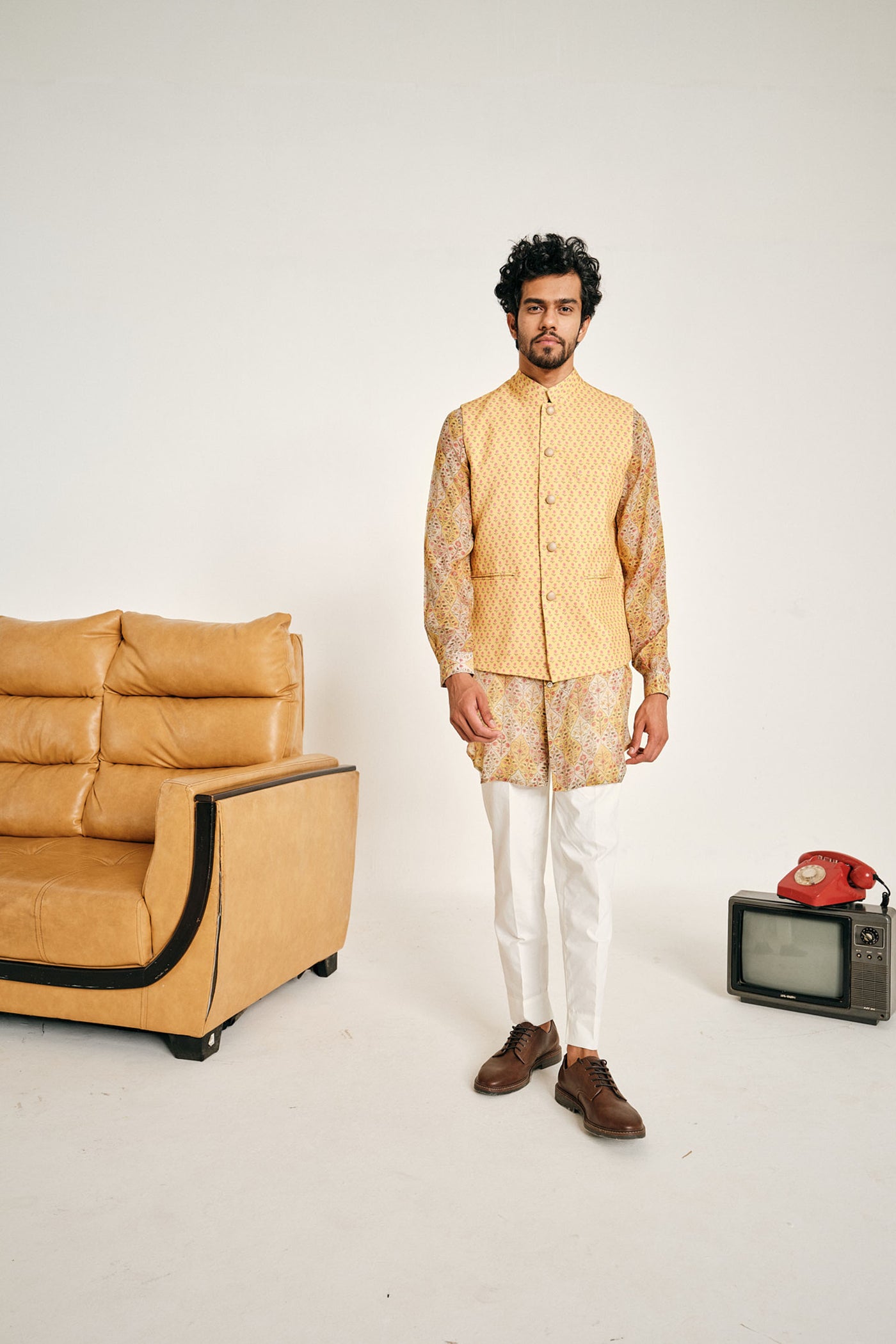 Project Bandi Yellow Blossom Bandi yellow menswear online shopping melange singapore indian designer wear