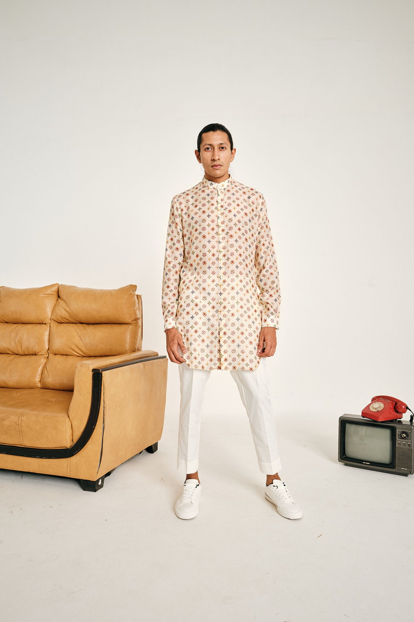 Project Bandi Cream Sitara Malai Cotton Kurta Set Pajama kurta sets multicolour menswear online shopping melange singapore indian designer wear