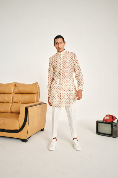 Project Bandi Cream Sitara Malai Cotton Kurta Set Pajama kurta sets multicolour menswear online shopping melange singapore indian designer wear