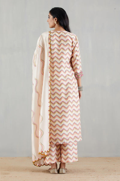 Punit Balana Blush Pink Printed kurta With Dupatta And Pants festive indian designer wear online shopping melange singapore