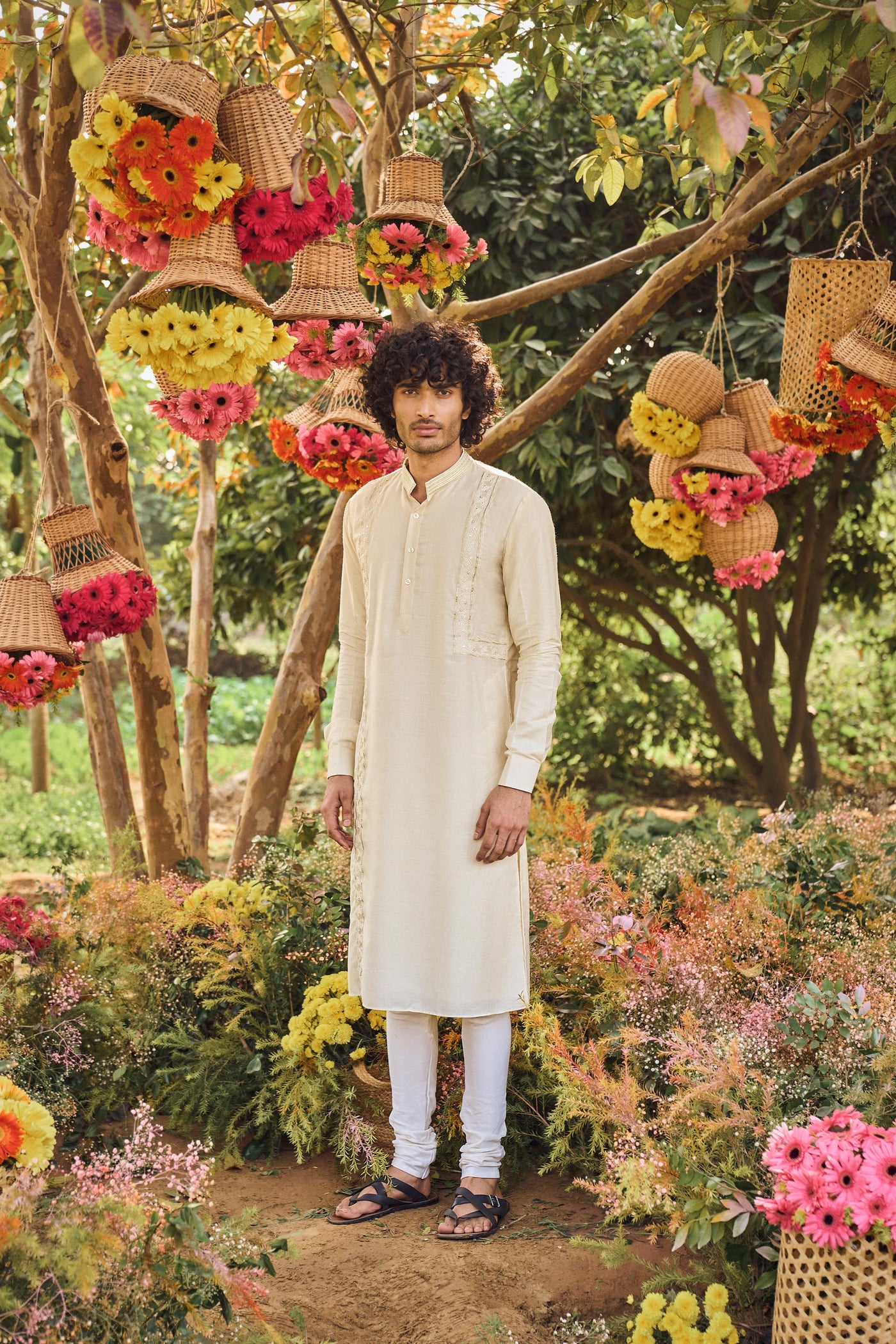 Punit Balana Ivory Embellished Kurta With Chudidar festive indian designer wear online shopping melange singapore