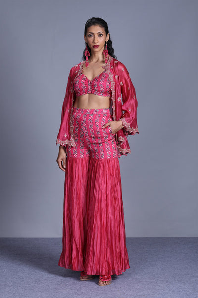 Organza Cape With Gharara Set