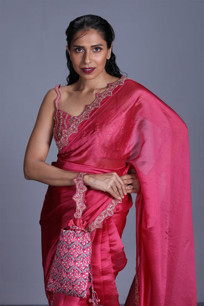 Organza Saree With Strappy Blouse
