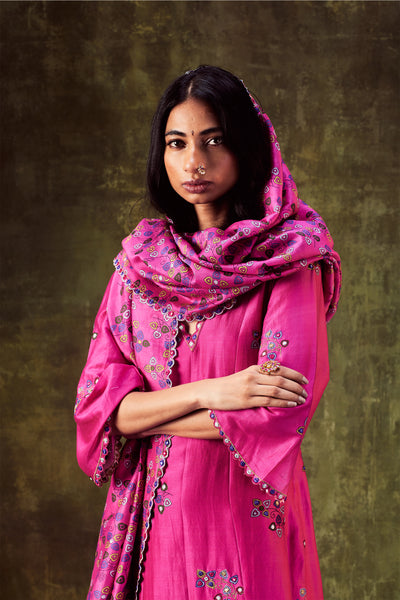Punit Balana Pink Printed Kurta Set festive indian designer wear online shopping melange singapore