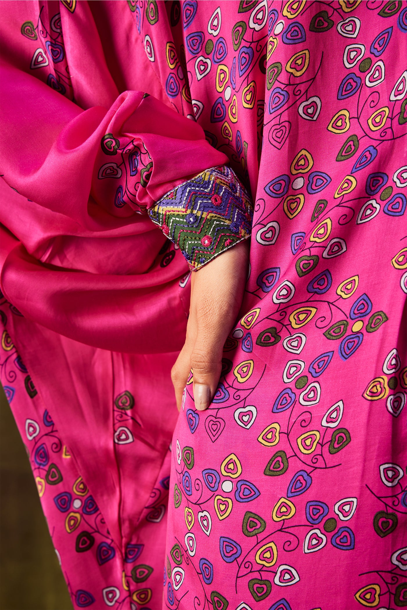 Punit Balana Pink Printed Loose Dress Paired With Cowl Pants festive indian designer wear online shopping melange singapore