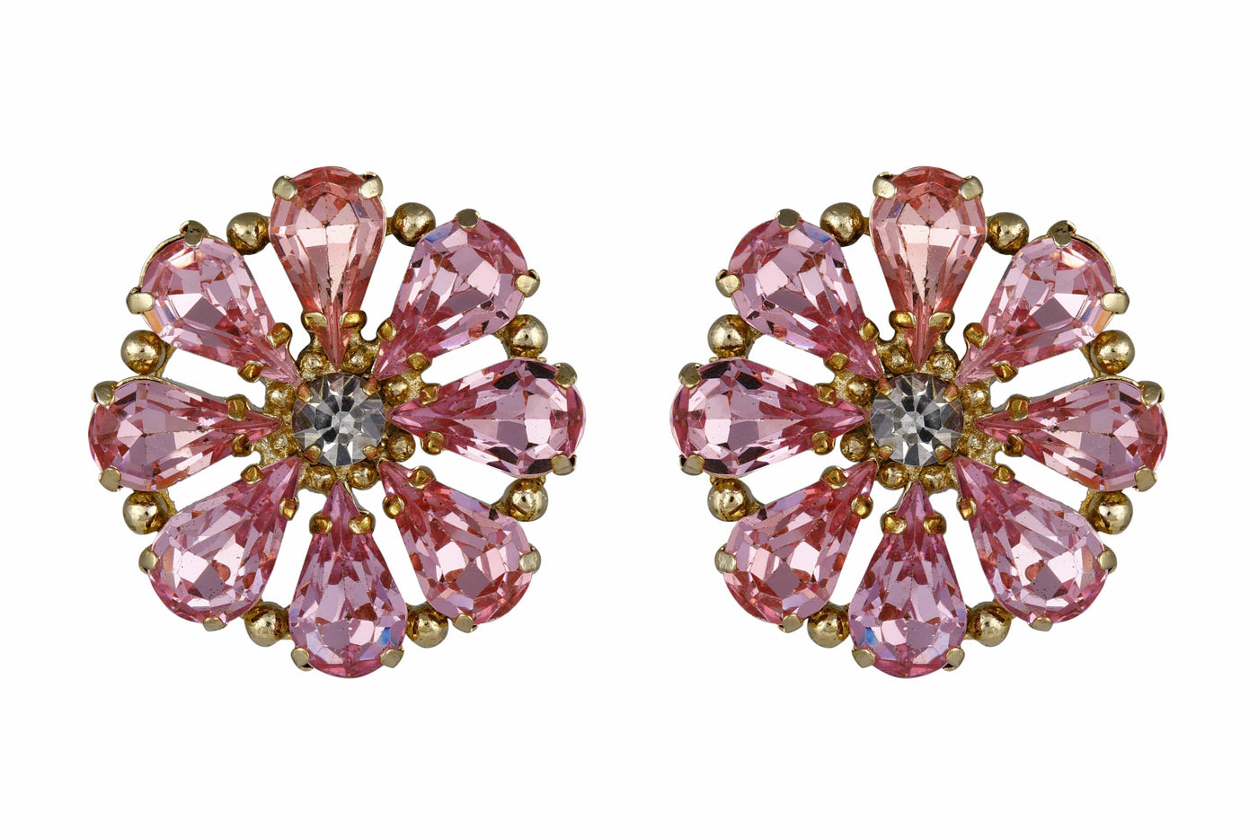 Crystal Flower Stud Earrings