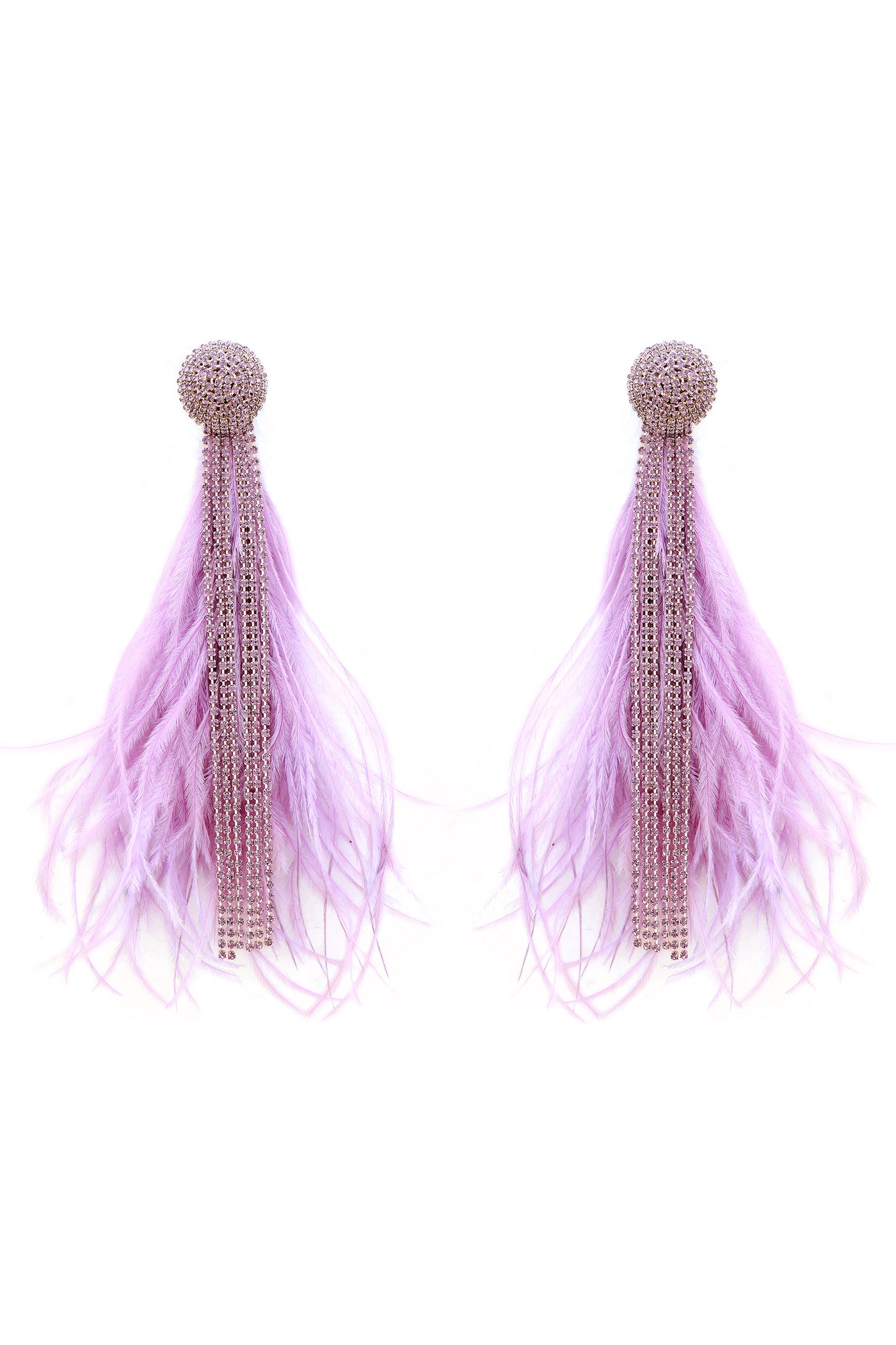 Raya Feather Crystal Earrings lilac fashion jewellery online shopping melange singapore indian designer wear