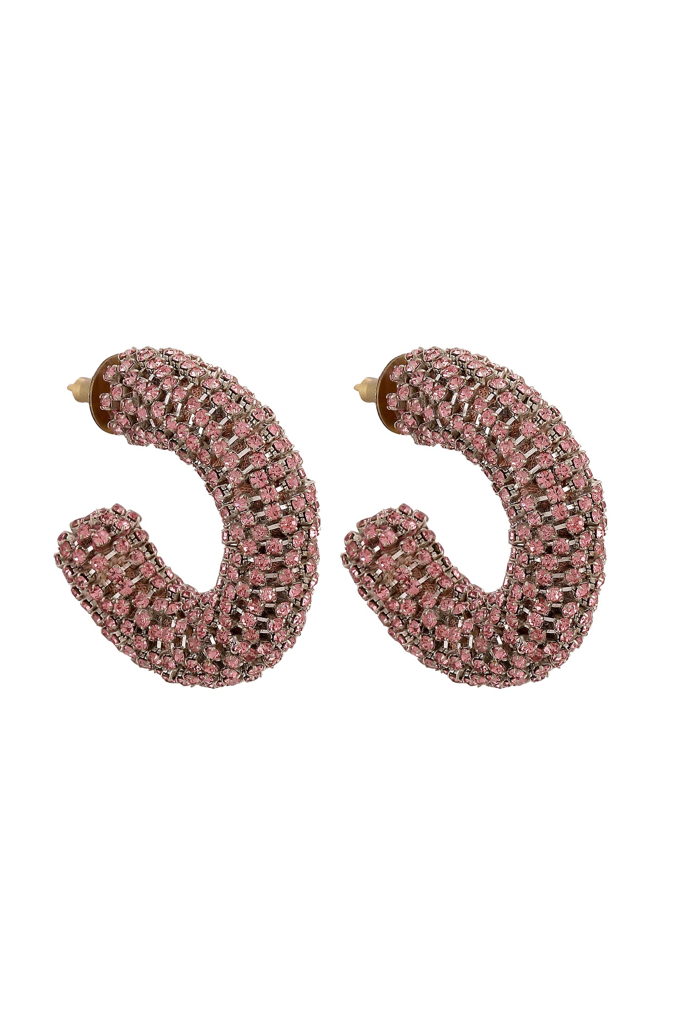 Raya Glitter Tiny Hoops pink fashion jewellery online shopping melange singapore indian designer wear