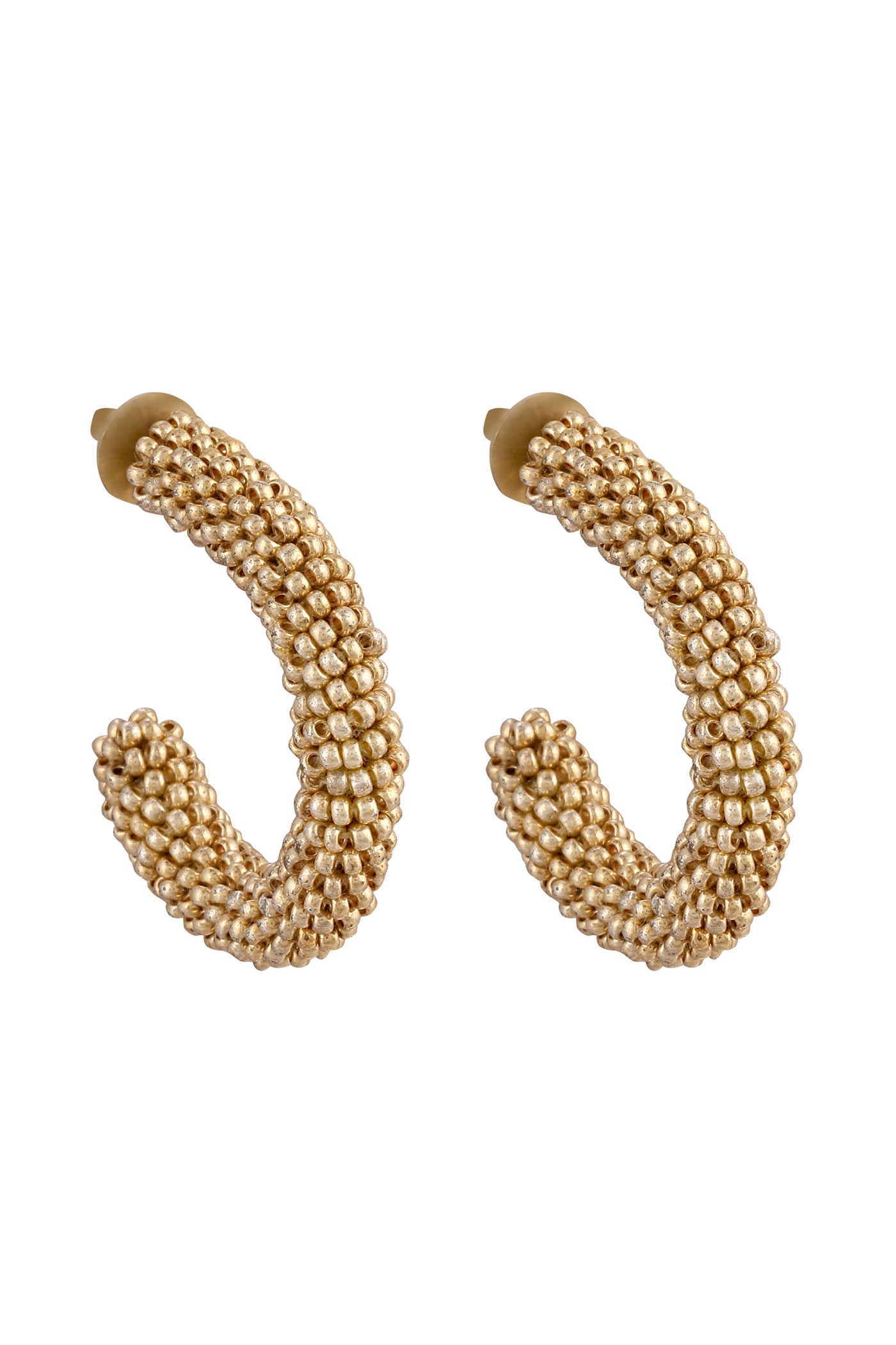 Raya Matte Tiny Hoops Gold fashion jewellery online shopping melange singapore indian designer wear