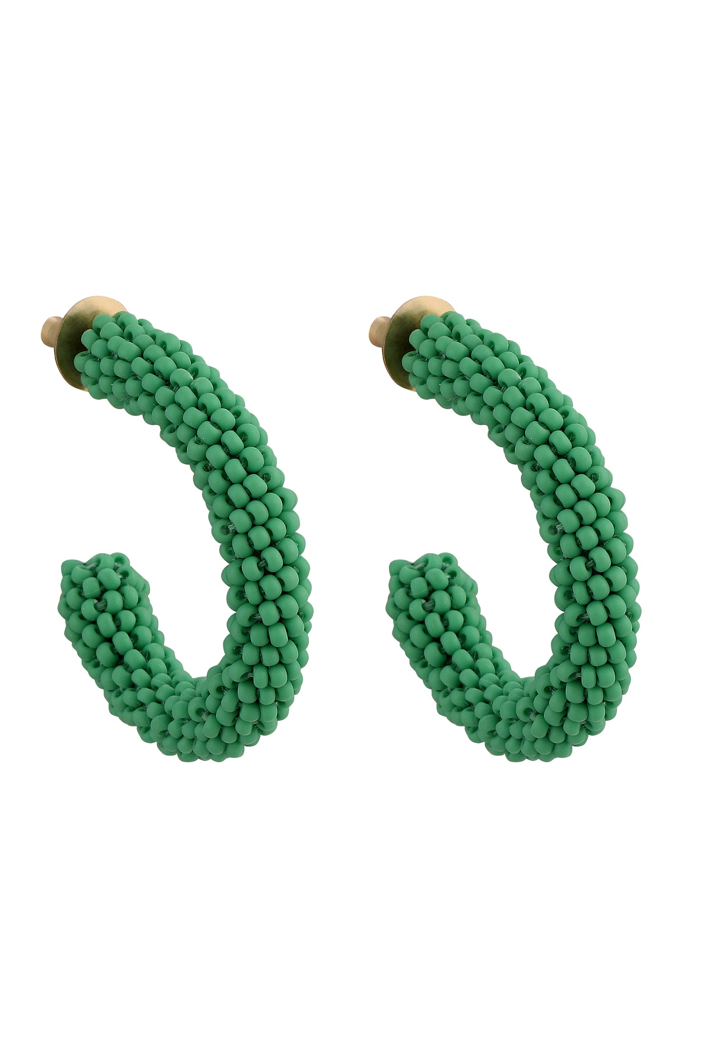 Raya Matte Tiny Hoops Green fashion jewellery online shopping melange singapore indian designer wear