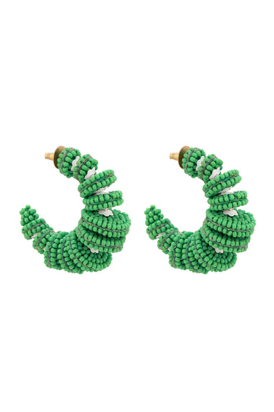 Raya Mini De-construct Hoop Green fashion jewellery online shopping melange singapore indian designer wear