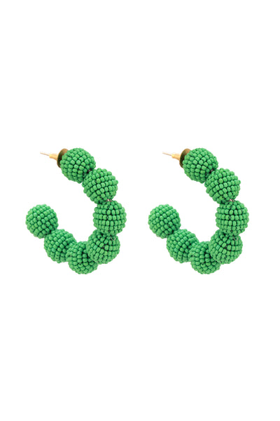 Raya Mini Hoop Earrings green fashion jewellery online shopping melange singapore indian designer wear