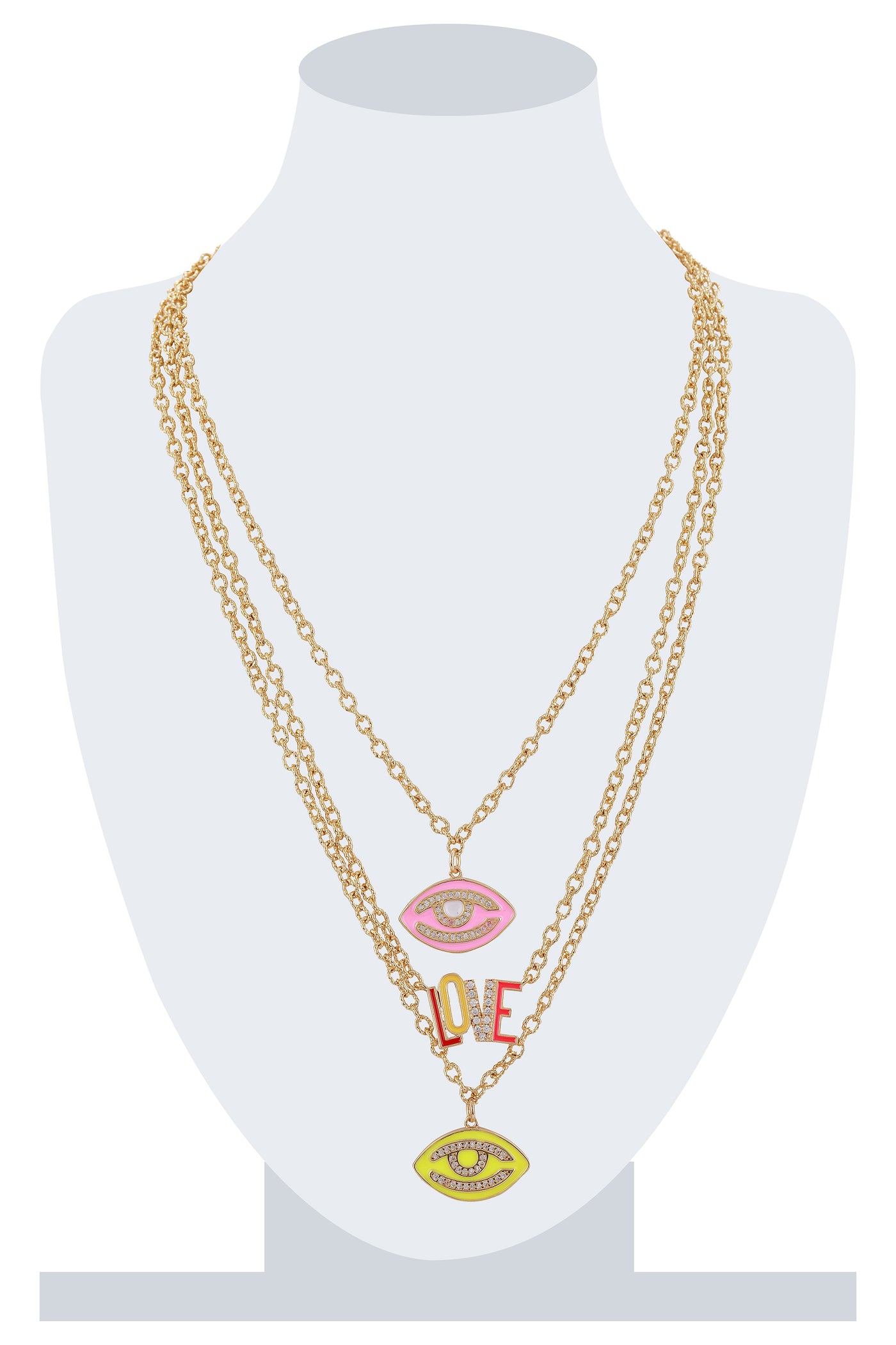 Raya Simple Layered Necklace gold multicolor fashion jewellery online shopping melange singapore indian designer wear