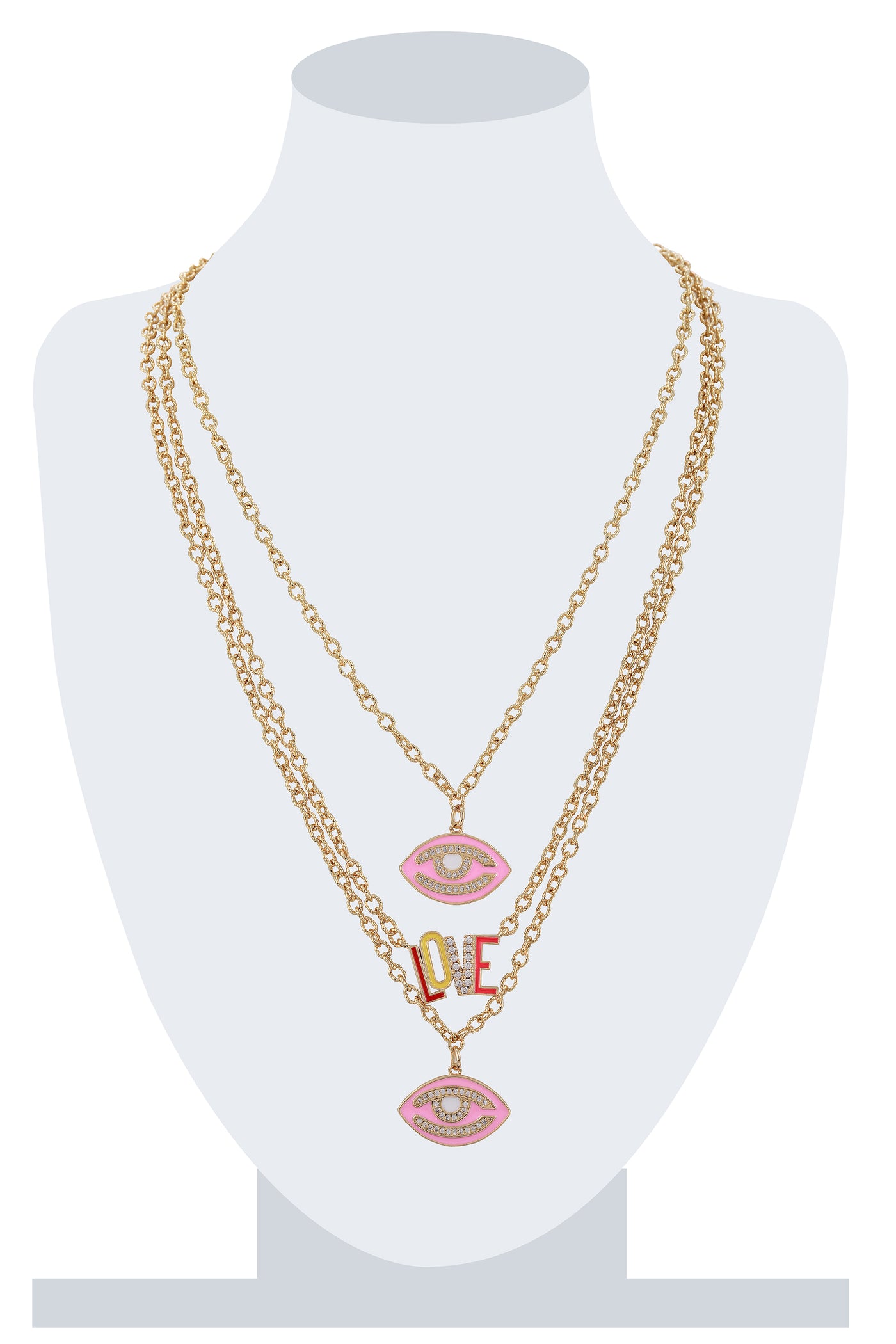 Raya Simple Layered Necklace Pink fashion jewellery online shopping melange singapore indian designer wear