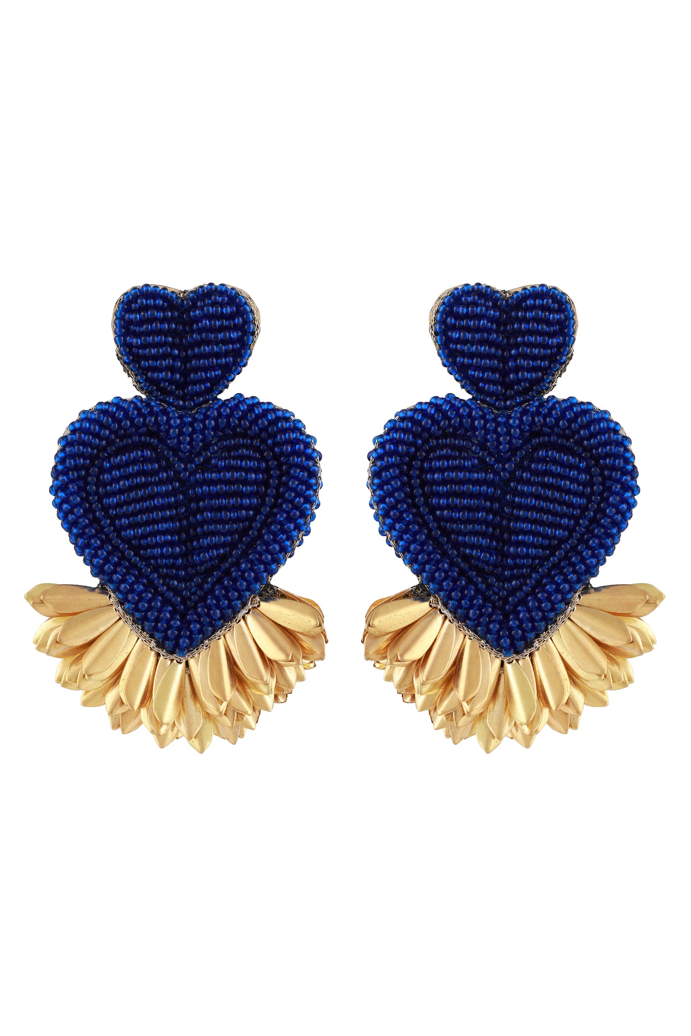 Raya jewels Beaded Heart Bringe Earrings fashion jewellery online shopping melange singapore indian designer wear