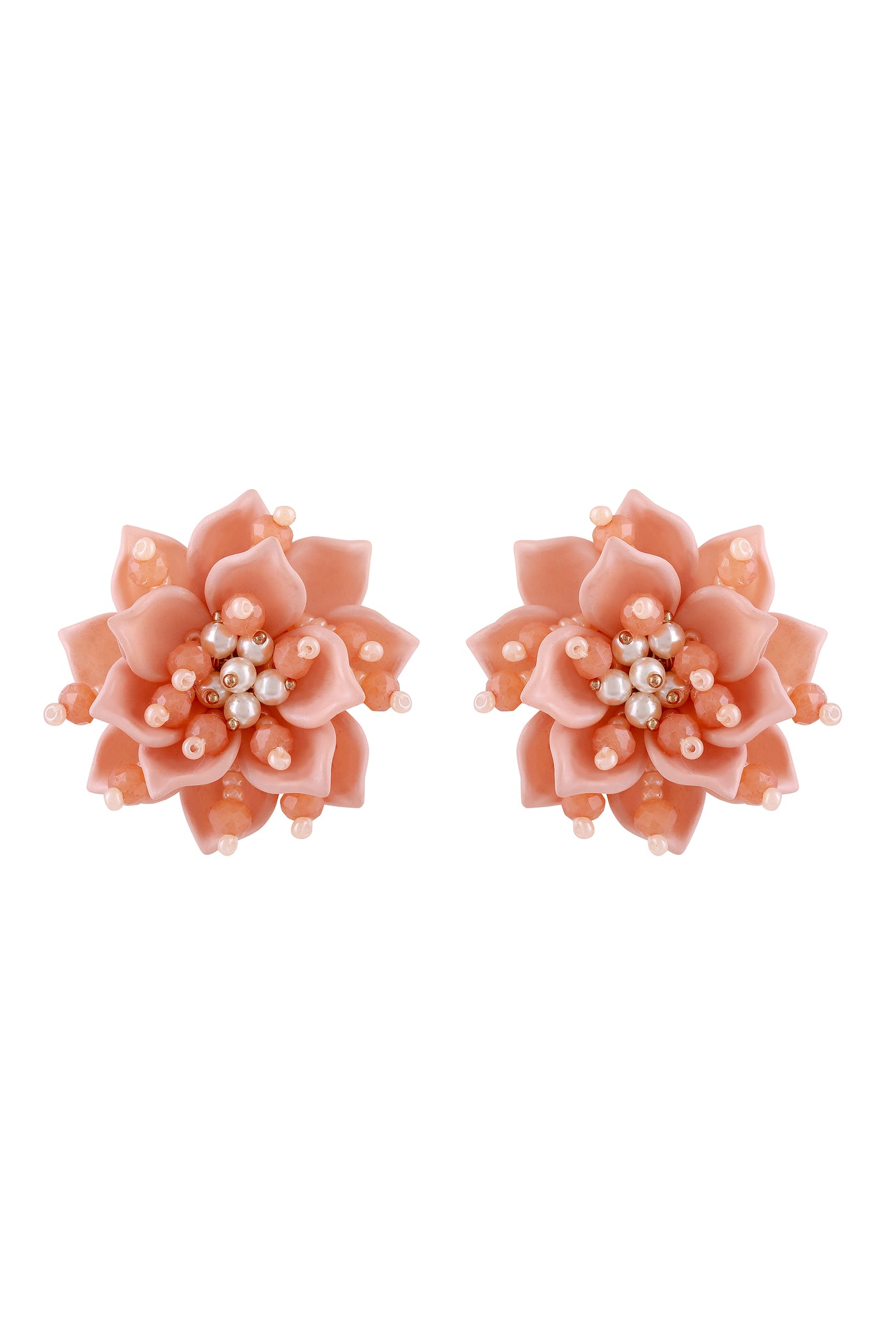 Raya Jewels Bloom Stud Earrings Pink fashion jewellery online shopping melange singapore indian designer wear