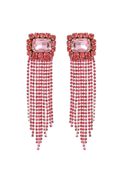 Raya jewels Crystal Stud Fringe Earrings fashion jewellery online shopping melange singapore indian designer wear