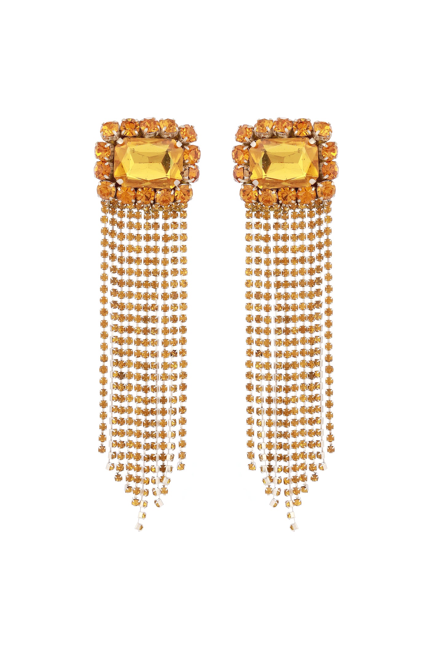 Raya jewels Crystal Stud Fringe Earrings fashion jewellery online shopping melange singapore indian designer wear