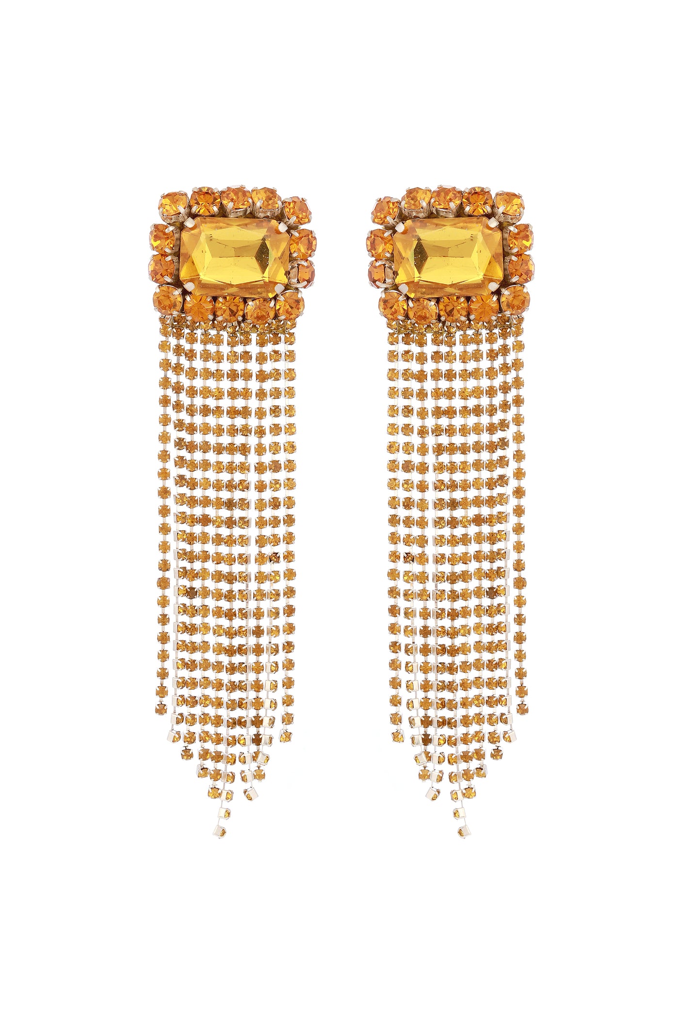 Raya jewels Crystal Stud Fringe Earrings fashion jewellery online shopping melange singapore indian designer wear