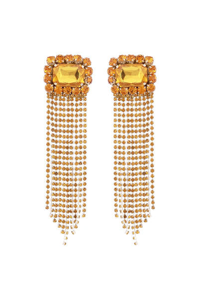 Raya jewels Crystal Stud Fringe Earrings fashion jewellery online shopping melange singapore indian designer wear