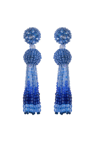 Raya jewels Delicate Tassel Earrings blue fashion jewellery online shopping melange singapore indian designer wear